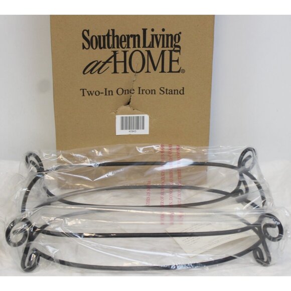 Southern Living 2 in 1 Iron Stand Black #40943 Double Sided Oval Swirl Feet - Picture 1 of 4